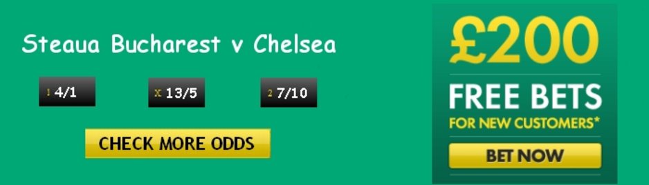 Steaua Bucharest v Chelsea Betting Odds