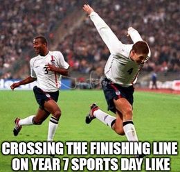 Crossing the finish line memes