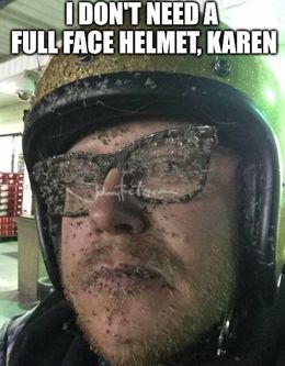 Full face helmet memes