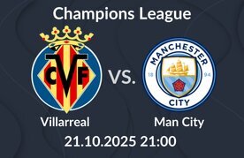Villarreal man city champions league match betting tips