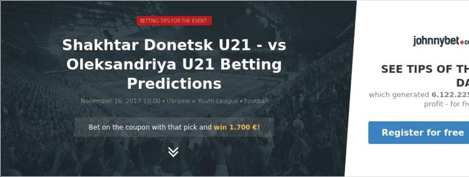 Shakhtar Donetsk U21 - vs Oleksandriya U21 Betting ...