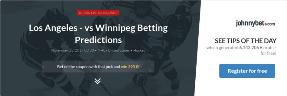 Los Angeles - vs Winnipeg Betting Predictions, Tips, Odds ...