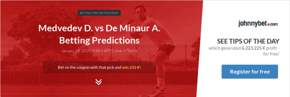 Medvedev D. vs De Minaur A. Betting Predictions, Tips, Odds, Previews - 2018-01-13 - by Grzich76