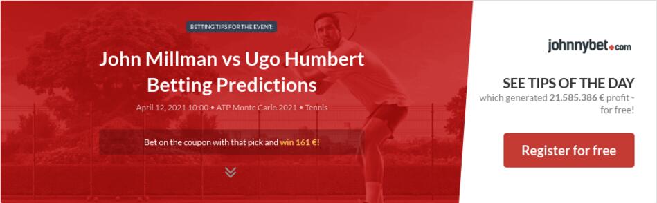 John Millman vs Ugo Humbert Betting Predictions, Tips ...