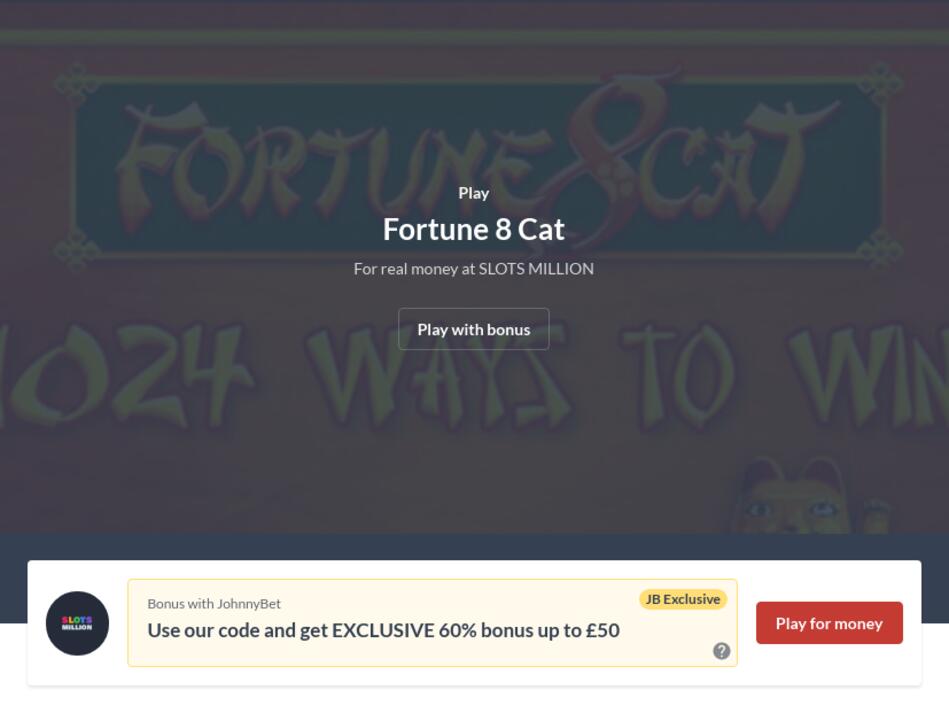 Fortune 8 Cat Slot Machine