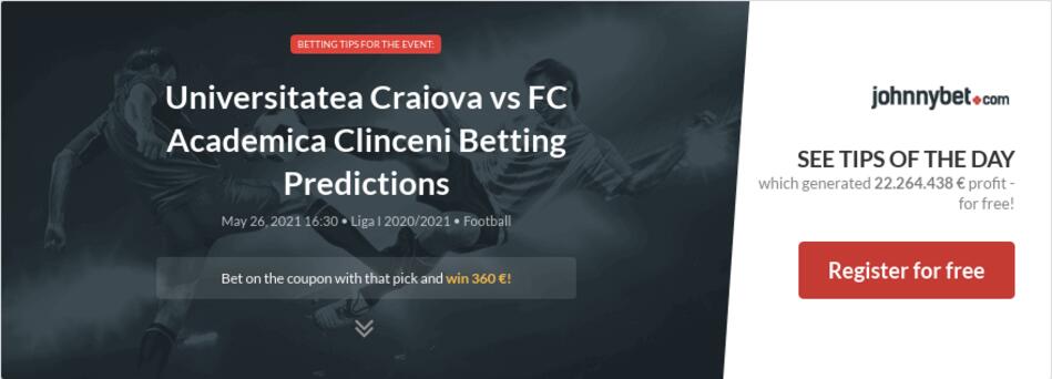 Universitatea Craiova vs FC Academica Clinceni Betting ...