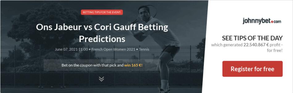 Ons Jabeur vs Cori Gauff Betting Predictions, Tips, Odds ...