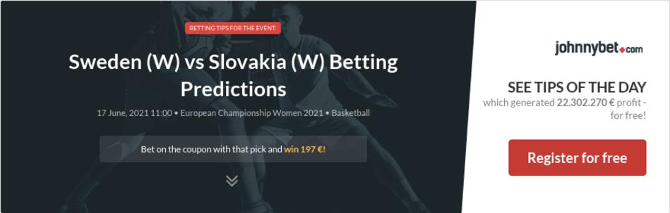 Sweden (W) vs Slovakia (W) Betting Predictions, Tips, Odds ...