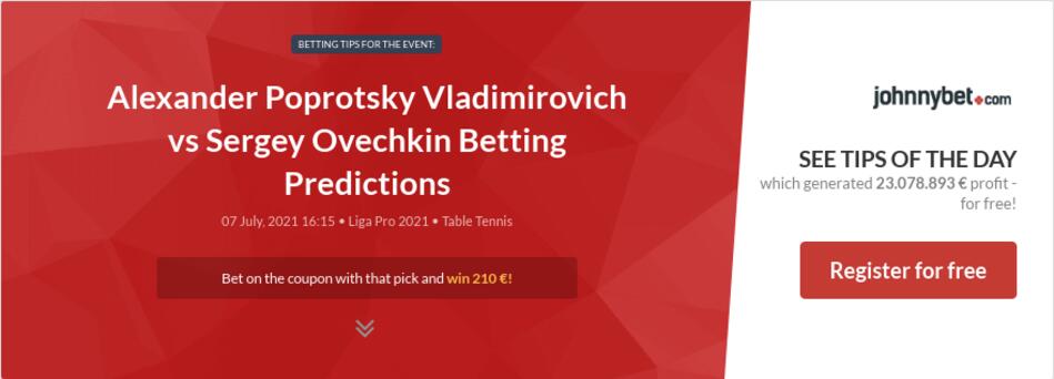 Alexander Poprotsky Vladimirovich vs Sergey Ovechkin ...