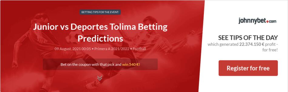 Junior vs Deportes Tolima Betting Predictions, Tips, Odds ...