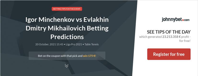 Igor Minchenkov vs Evlakhin Dmitry Mikhailovich Betting Predictions