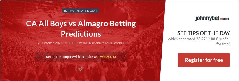 CA All Boys vs Almagro Betting Predictions