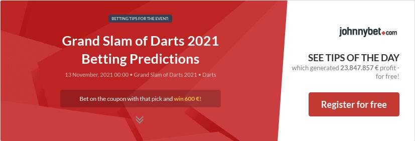 Grand Slam of Darts 2021 Betting Predictions