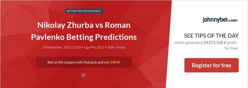 Nikolay Zhurba vs Roman Pavlenko Betting Predictions