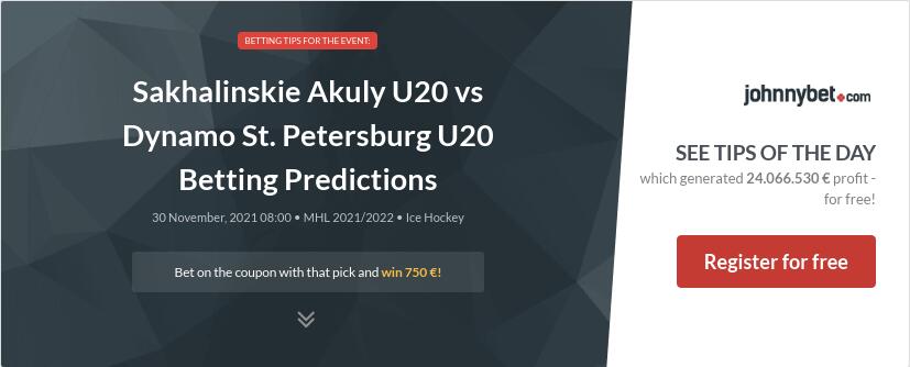 Sakhalinskie Akuly U20 vs Dynamo St. Petersburg U20 Betting Predictions