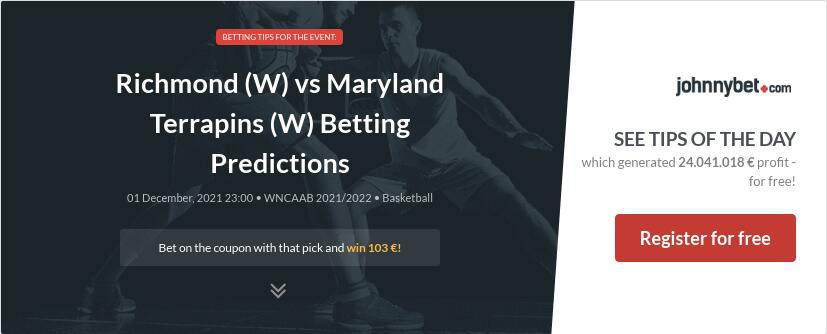 Richmond (W) vs Maryland Terrapins (W) Betting Predictions