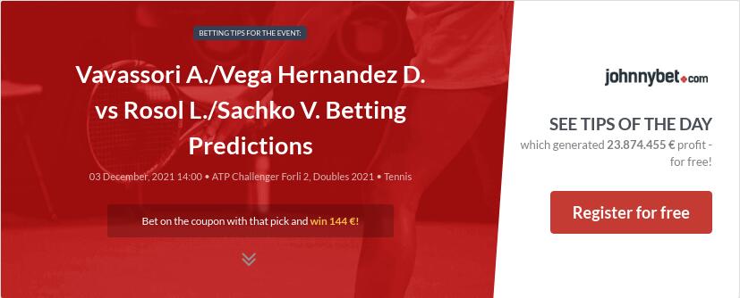 Vavassori A./Vega Hernandez D. vs Rosol L./Sachko V. Betting Predictions
