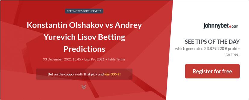 Konstantin Olshakov vs Andrey Yurevich Lisov Betting Predictions