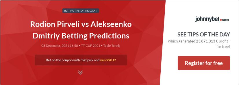 Rodion Pirveli vs Alekseenko Dmitriy Betting Predictions