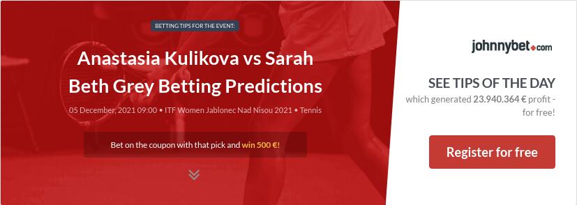 Anastasia Kulikova vs Sarah Beth Grey Betting Predictions