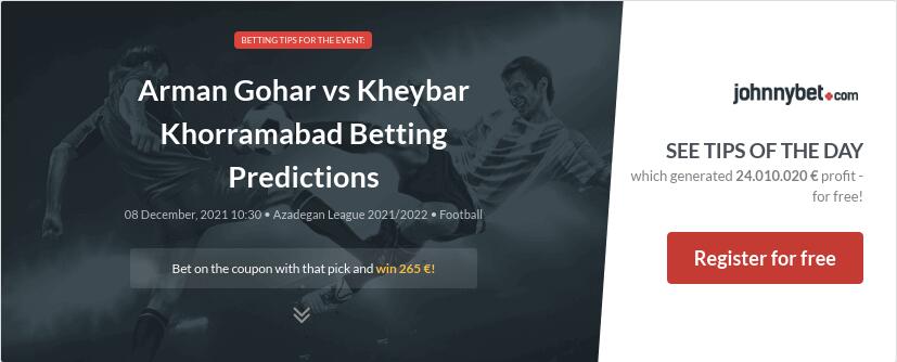 Arman Gohar vs Kheybar Khorramabad Betting Predictions