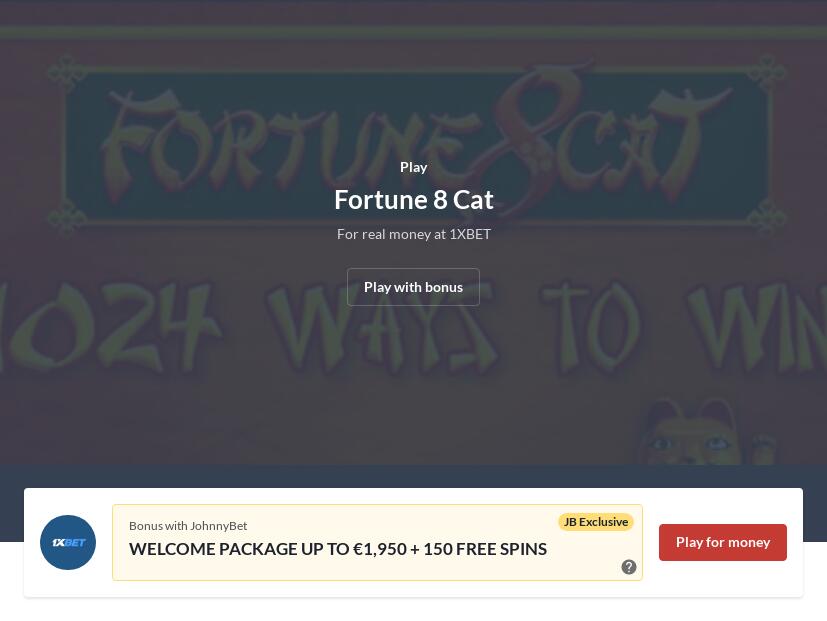 Fortune 8 Cat Slot Machine