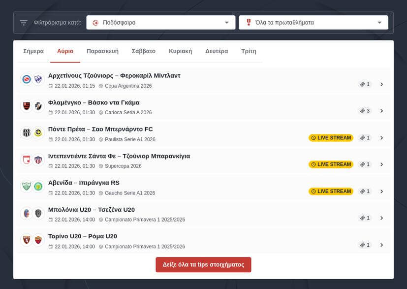 Προγνωστικά για στοίχημα σε αγώνες ποδοσφαίρου