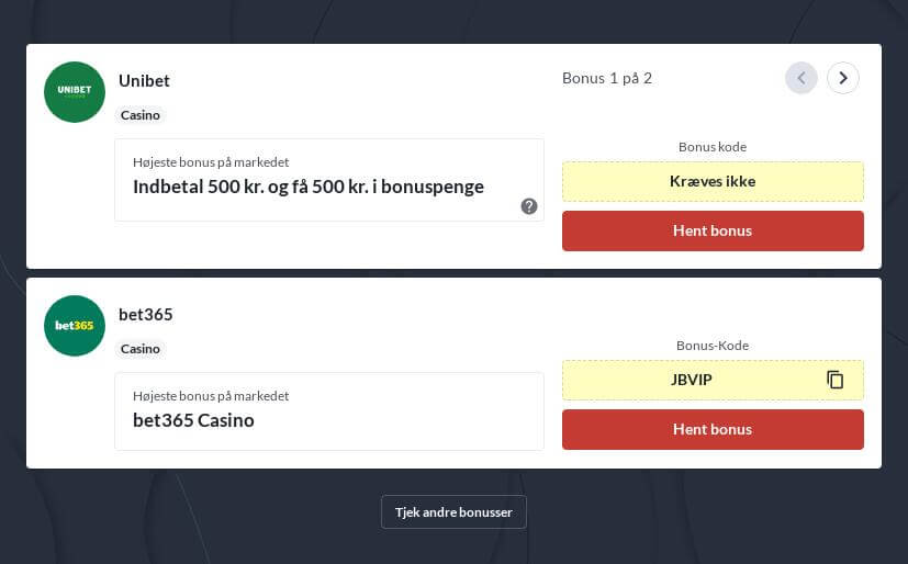 Bedste Danske Online Casinoer