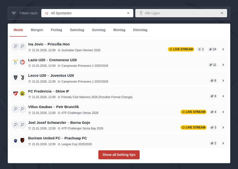 Wett Tipps Für Morgen