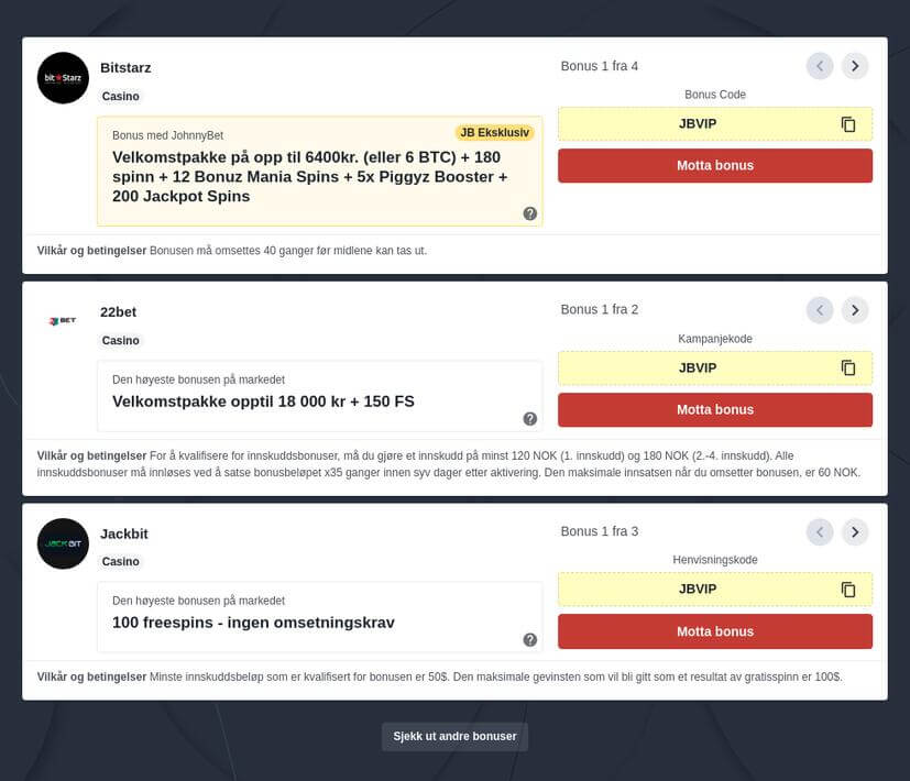 Beste Casino Bonuskoder