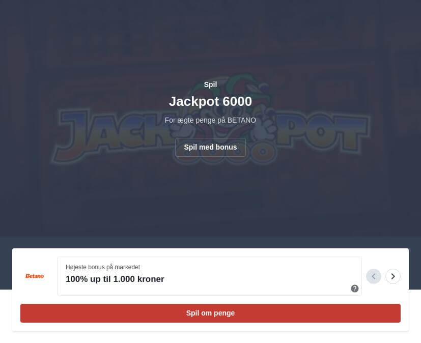 Jackpot 6000 Spilleautomat Online