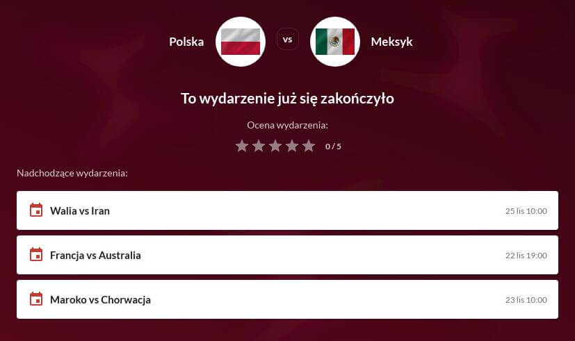 Polska - Meksyk Zakłady bukmacherskie