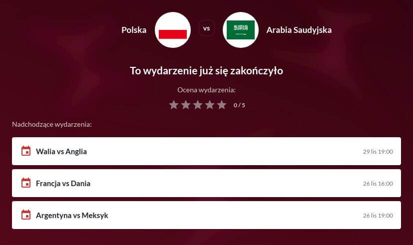 Polska - Arabia Saudyjska Zakłady Bukmacherskie