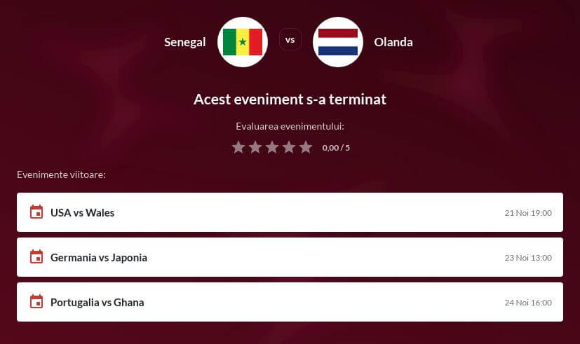 Senegal - Olanda Cote de Pariuri