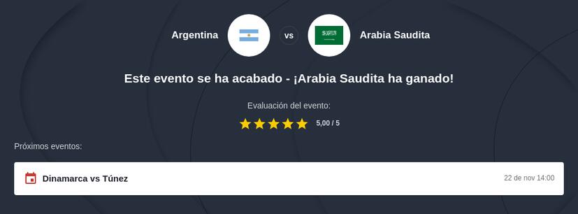 Pronóstico Argentina vs Arabia Saudita