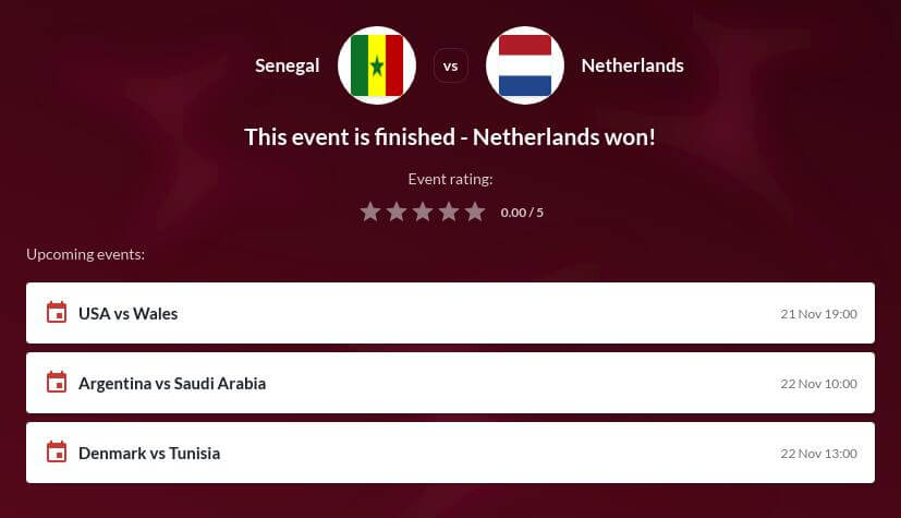 Senegal vs Netherlands Betting Tips
