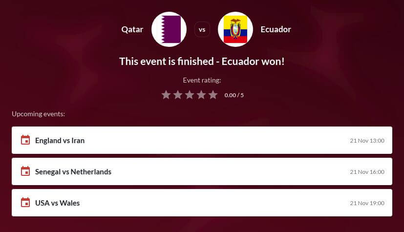 Qatar vs Ecuador Betting Tips