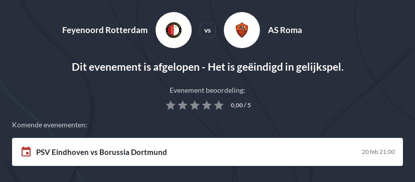 AS Roma - Feyenoord Voorspelling