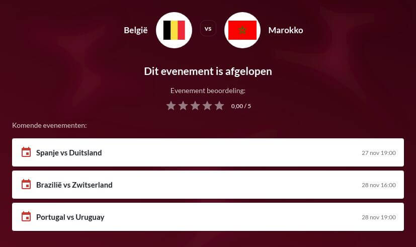 België - Marokko Voorspelling