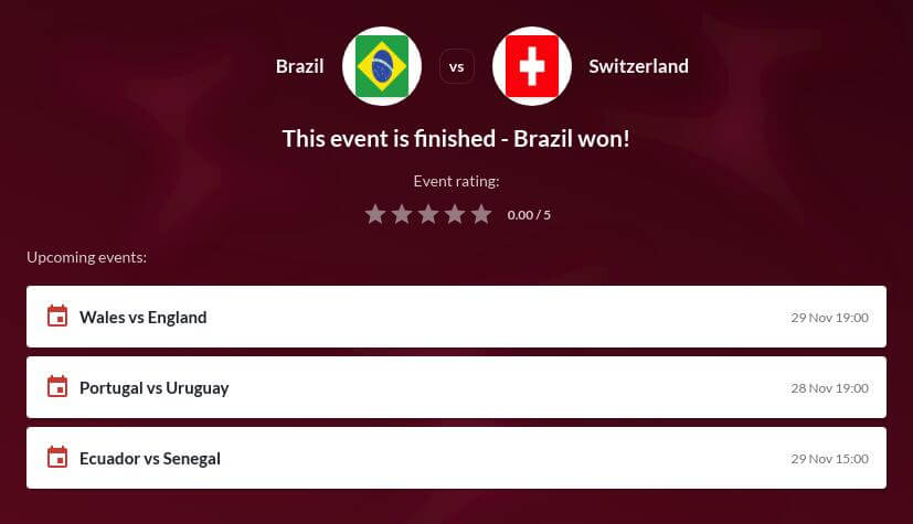 Brazil vs Switzerland Betting Tips