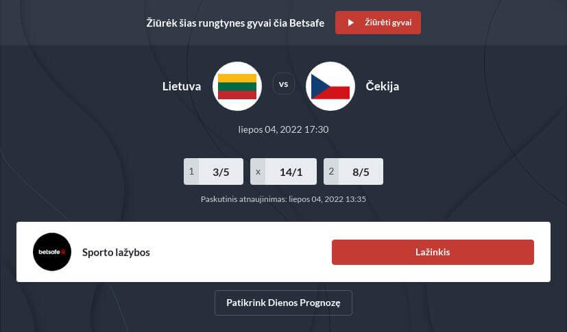 Lietuva - Čekija Tiesiogiai