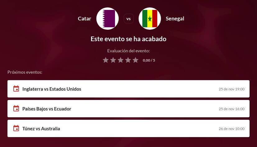 Pronóstico Qatar vs Senegal