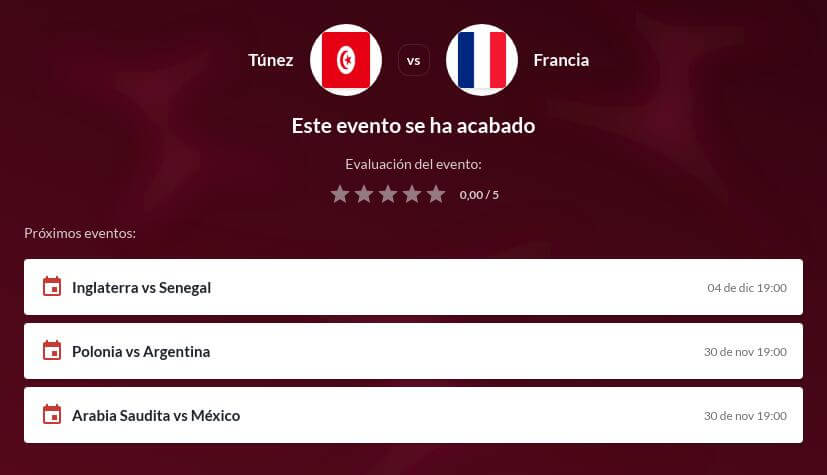 Pronóstico Túnez vs Francia