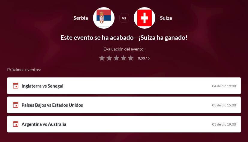 Pronóstico Serbia vs Suiza