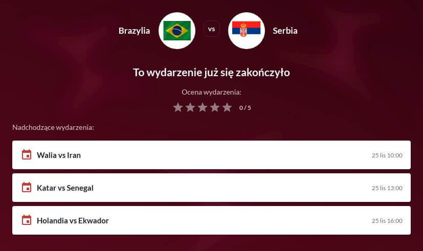 Brazylia - Serbia Zakłady Bukmacherskie