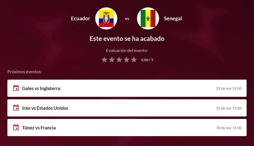 Pronóstico Ecuador vs Senegal