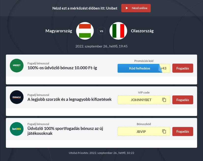 Magyarország - Olaszország fogadási tippek