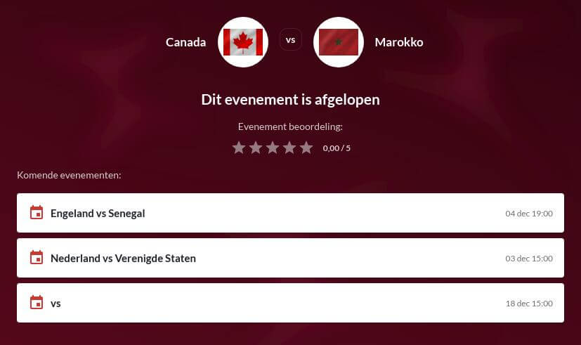 Canada - Marokko Voorspelling