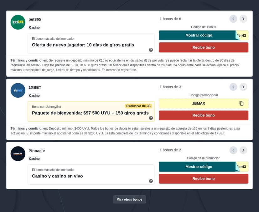 Ranking de los mejores casinos online en Uruguay