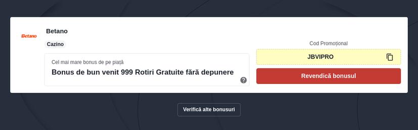 Bonus fără depunere casino